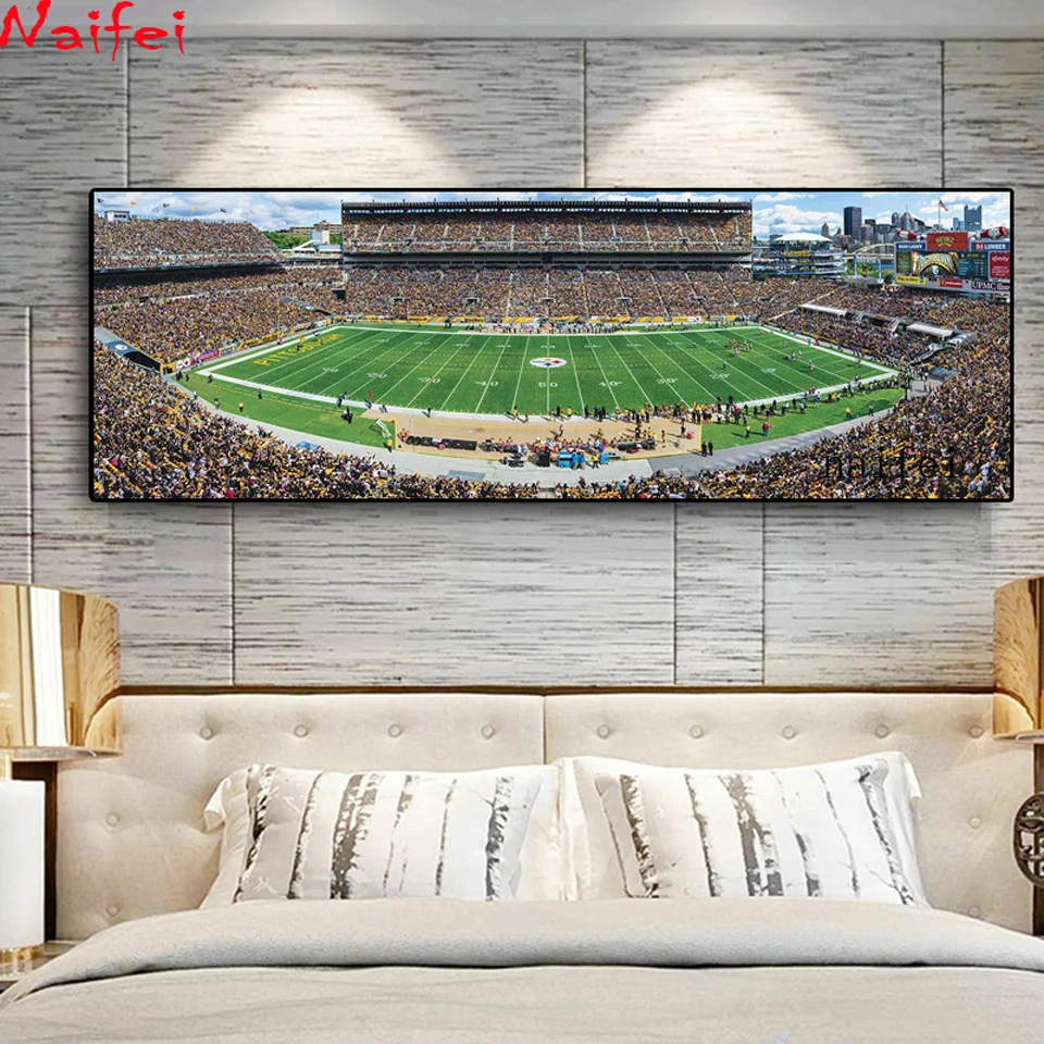 5D DIY Diamond Painting Full Square Round Drill Elephant Diamond Embroidery Sports Football match Handcraft Decoration For Home