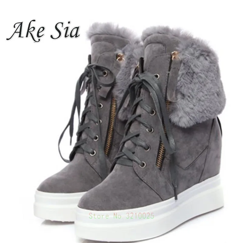 Skup Gruba skóra podłoga zwiększona kobiece buty bawełniane utrzymuj ciepłe buty na śnieg botki koronkowe skarpety pięty damskie krótkie buty a011