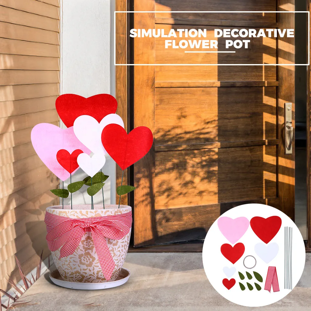 Home Decoration DIY Creative Handmade Flower Pot Arrangement Valentines Day Gift Mark | Дом и сад