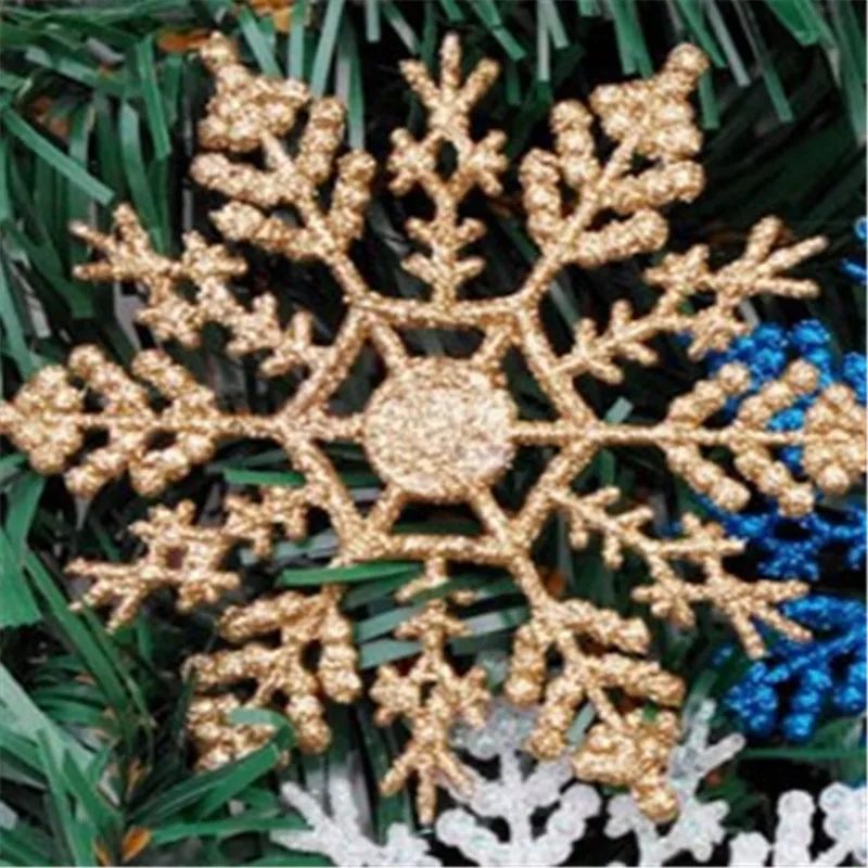 12Pcs Christmas Decorations for Home Frozen Party Christmas Tree Decoration 3D Snowflakes Hanging Ornaments 4 Colors Dropship