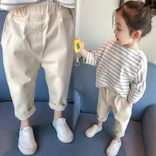 Повседневные штаны для девочек осенняя одежда Новинка года, стильные штаны-шаровары для малышей Детские мешковатые штаны модные брюки для маленьких детей возрастом от 1 года до 4 лет