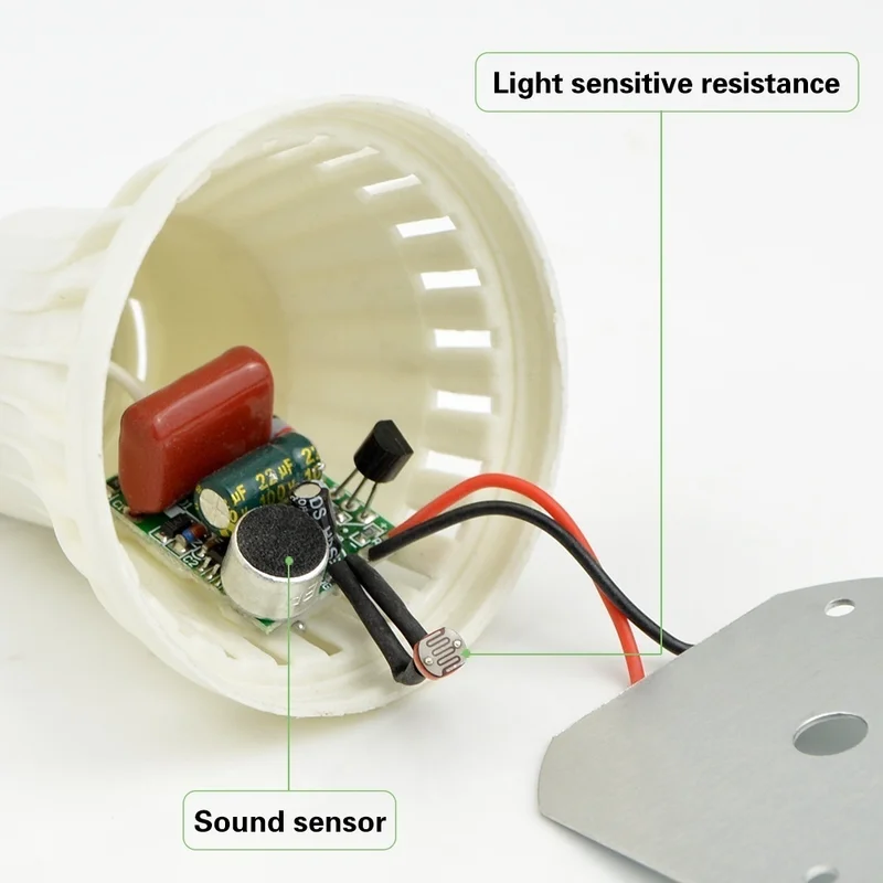 Теплый белый/белый светодиодный светильник ing Bulb-E27 3 Вт 5 Вт 7 Вт со звуковым управлением светодиодный Глобус лампа Теплый день белый SMD энергосберегающий Точечный светильник Лампада