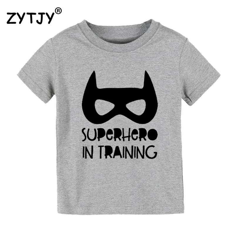 Детская футболка с принтом супергероя детская футболка для мальчиков и девочек, одежда для малышей Забавные футболки Tumblr, CZ-129 - Цвет: Серый