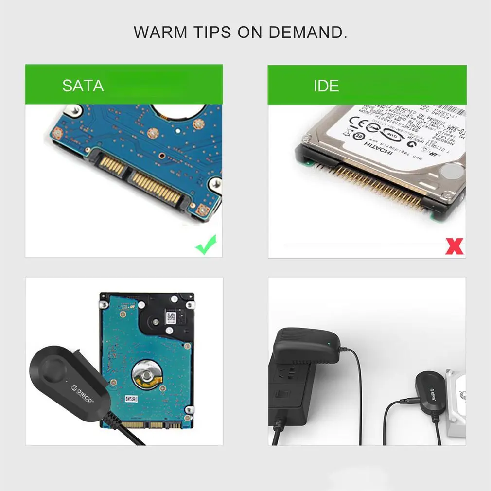 Адаптер ORICO SATA для USB USB3.0 с адаптером питания 12V 2A EU US Чехол для 2,5 дюймов 3,5 дюймов внешний SSD HDD жесткий диск