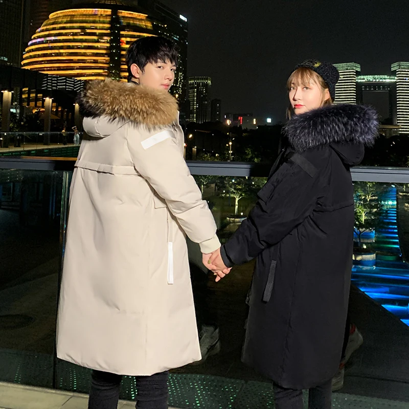 Пуховик мужской средней длины трендовая зимняя куртка с капюшоном утепленная