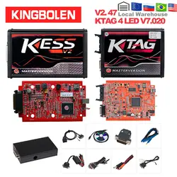 KESS V2 V2.47 V5.017 EU красный ECM Titanium KTAG V2.25 V7.020 4 светодиодных онлайн мастер версия BDM Frame ECU OBD2 автомобиль/Грузовик программист