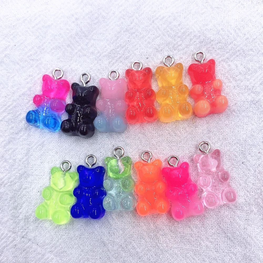 10 шт. подвески в виде медведя кабошоны из смолы блестящие конфеты аксессуары для