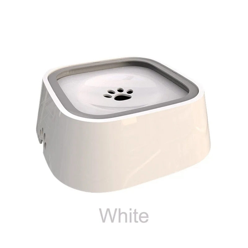White 1.5L портативные миски для кормления собак и кошек, плавающие, не смачивающие рот, не разливающиеся напитки, вода, многоцелевая миска для кормления, Прямая поставка - Цвет: White