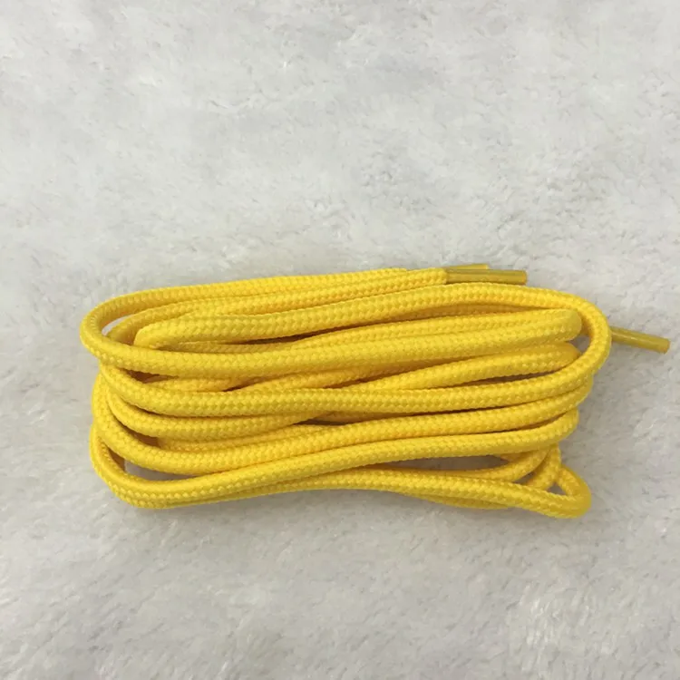 Golden yellow 1 пара круглых шнурков для ботинок Прочные шнурки из полиэстера классические шнурки для ботинок шнурки для кроссовок 21 цвет 70 90 120 150 см - Цвет: Golden yellow