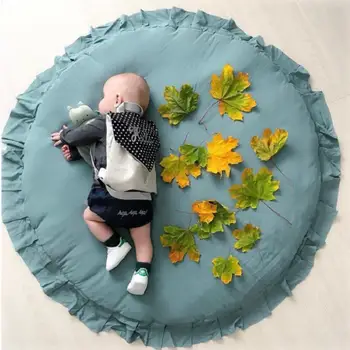 

Round Solid Lace Cotton Baby Play Mat Activity Climbing Mat 2020 New Baby Room Crawling Mat Decorative Play Mat For Children