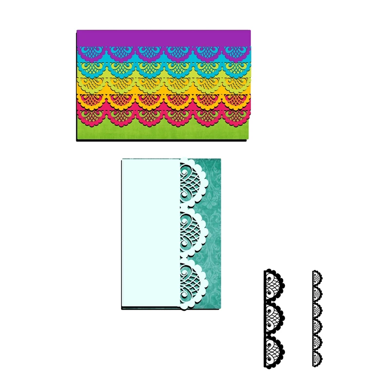 

InLoveArts 2Pcs Scallop Border Frame Metal Cutting Dies DIY Etched Dies Craft Paper Card Making Scrapbooking Embossing New 2019