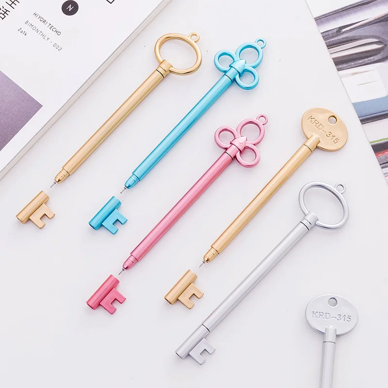 Retro Key Shape Gel Pen 1 Pcs Black Signature Pen Student School Office Stationery