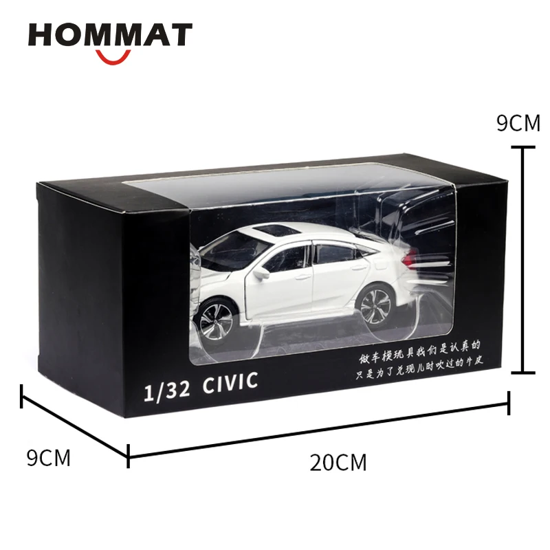 HOMMAT 1:32 Масштаб 2019 Honda Civic модель моделирования автомобиля игрушка из