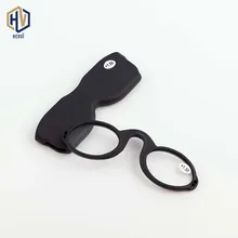 Модные очки для чтения с зажимом для носа, для мужчин и женщин, портативные одноцветные оправы, зеркальные очки для чтения, унисекс, очки с коробкой для карт