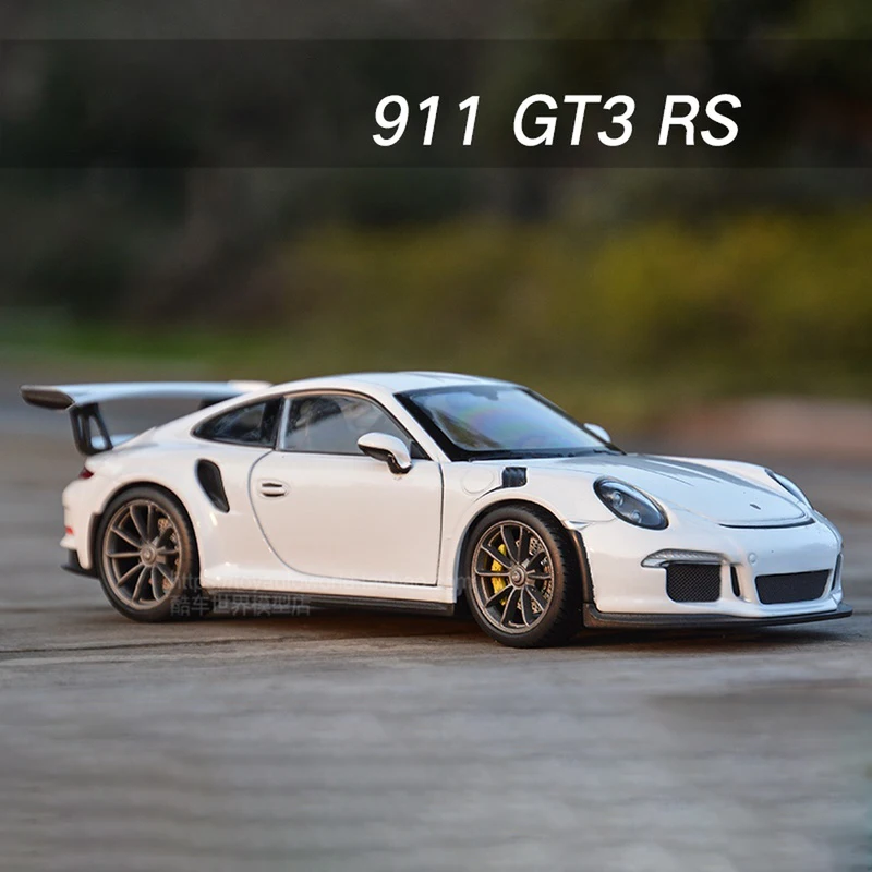1:24 Porsches 911 GT3 RS синяя модель автомобиля из сплава имитация коллекция украшений