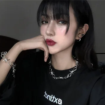 

KingDeng Long Necklaces Pendent Hip Hop Jewelry Punk Choker Chain Gothic Men Initial Necklace Women Statement Boyfriend Gift