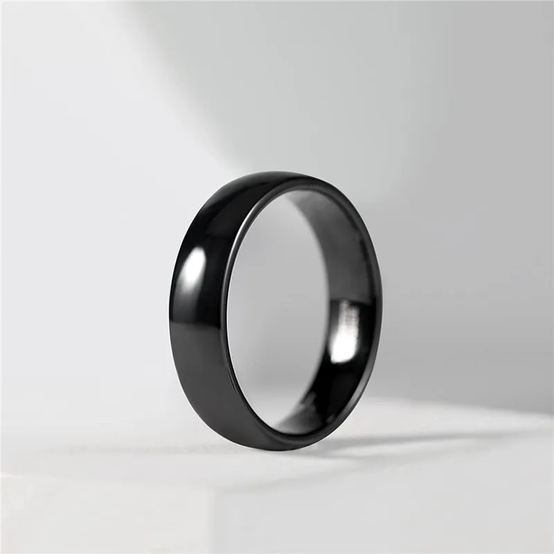 TIGRADE 2/4/6/8mm Black Ring Men Women Polished Tungsten Carbide Wedding Band Engagement Ring Unisex Lover Name/Date Engraving 3
