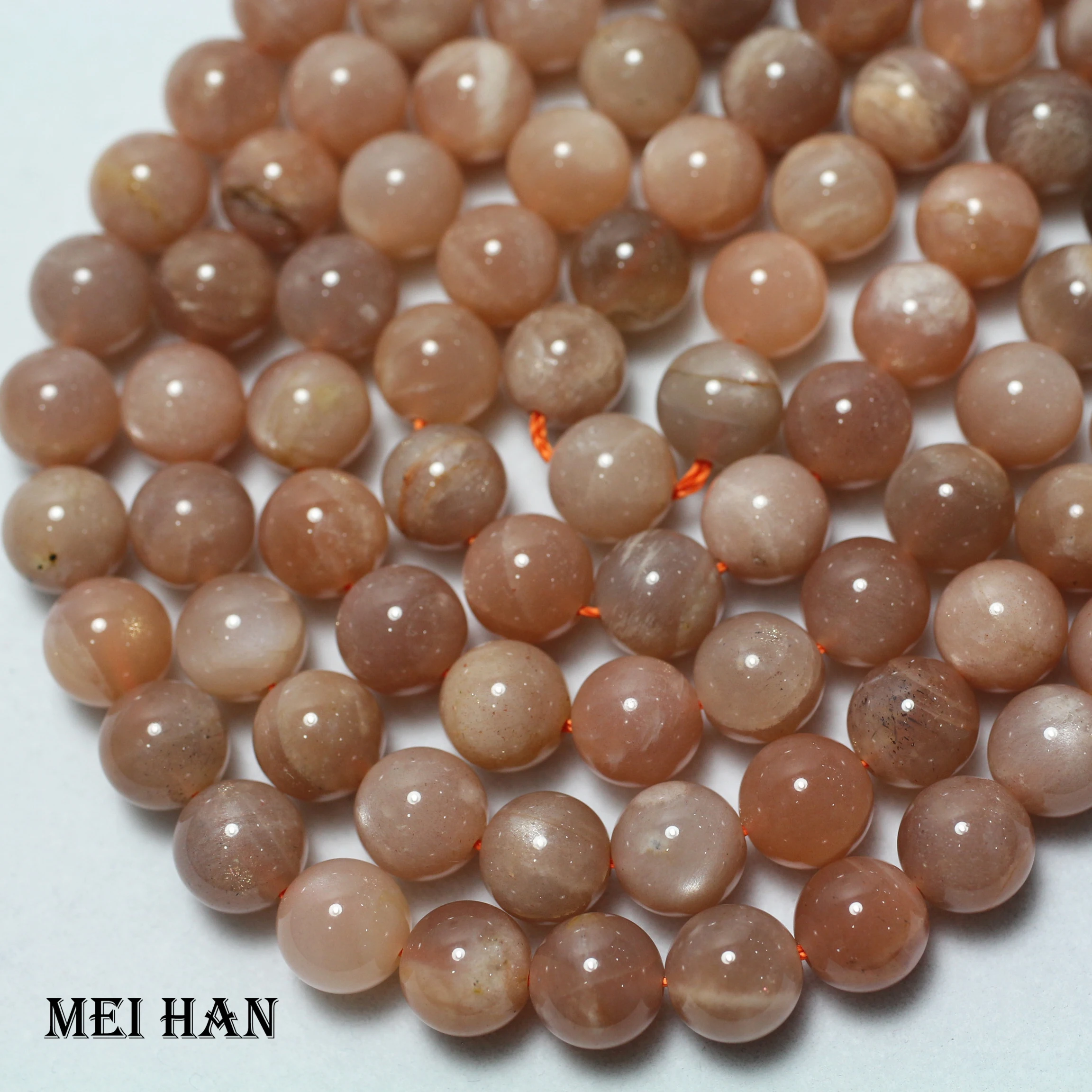 Meihan (1 strand/set) wholesale natural 8mm 10mm Sunstone round loose beads stone for jewelry making design DIY | Украшения и