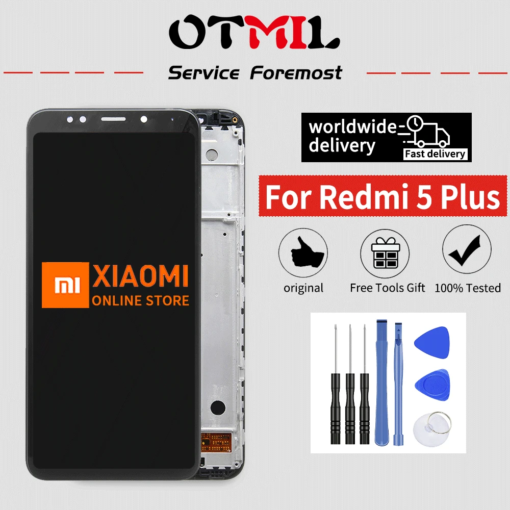 

OTMIL 5.99" LCD For XIAOMI Redmi 5 Plus LCD Display Touch Screen with Frame Digitizer Replacemt For XIAOMI Redmi 5Plus Display
