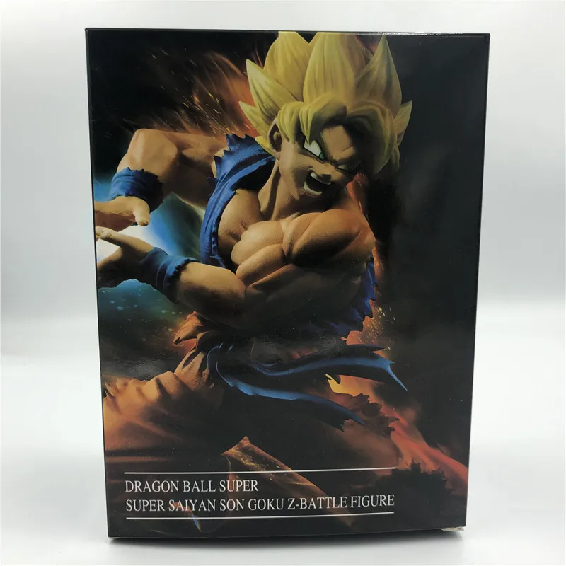 Dragon Ball Z Goku Супер Saiyan Spirit Bomb Battle Ver. ПВХ Фигурки DBZ Гоку волна против Вегета модель игрушки 20 см - Цвет: Real Boxed