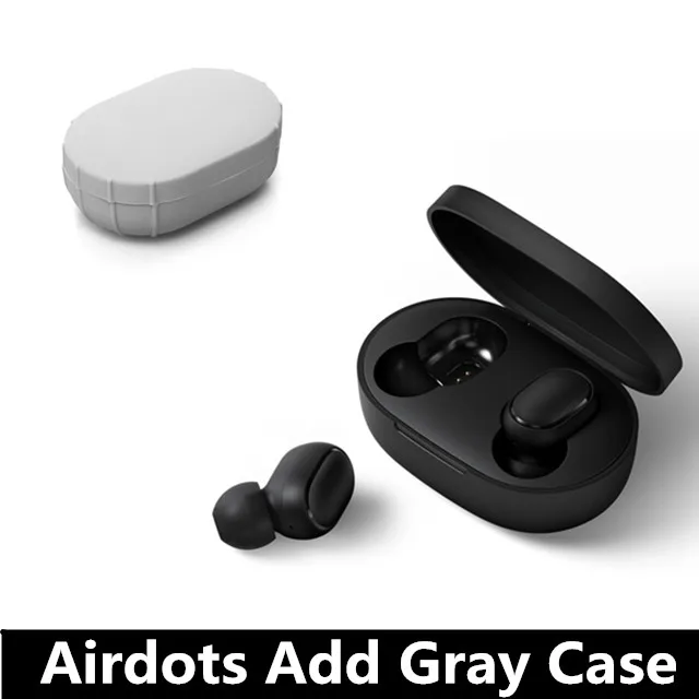 Оригинальные беспроводные наушники Xiaomi Redmi Airdots True, голосовое управление, Bluetooth 5,0, шумоподавление, управление краном, зарядная коробка, вкладыши - Цвет: add gray case
