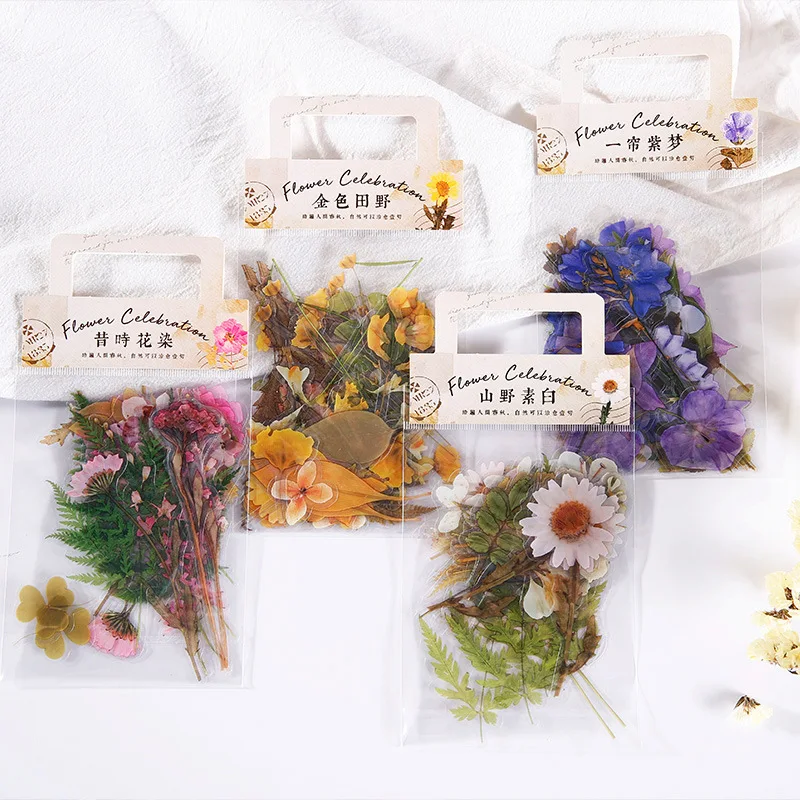 40 Uds FLORES PLANTAS pegatina de Pvc transparente Set Vintage adhesivo papelería pegatinas etiqueta decorativa para álbum de recortes