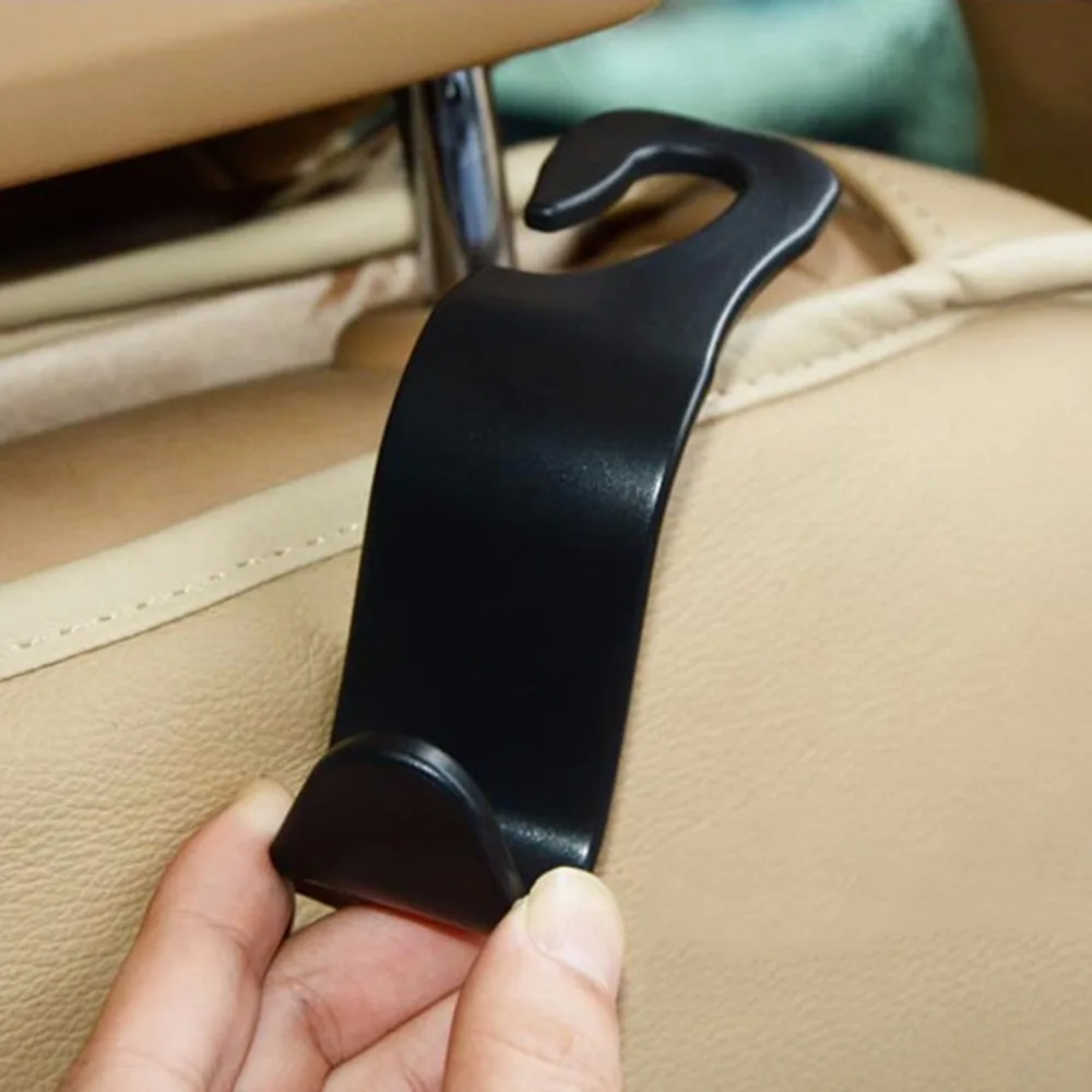4PCS/SET Universal Car SUV Back Seat Headrest Hanger Storage Hooks Vehicle Seat Back Holders Car Accessories Black