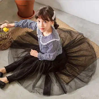 

2020 New Girls Plaid Shirt FullSleeve Spring Cotton Fashion Girls Blouse 6-11t PY411