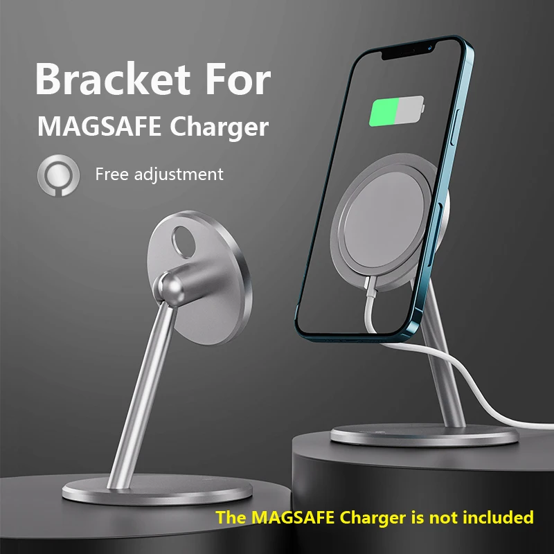 Magsafe Charger Stand Aluminium Alloy Bracket For IPhone 12mini 12 Pro Max Rotation Desk Magsafe Holder Support Mount Phone