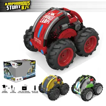 

Kid Two-sided 4 Wheels 360 Degree Rotation Amphibious Remote Control Car Toy