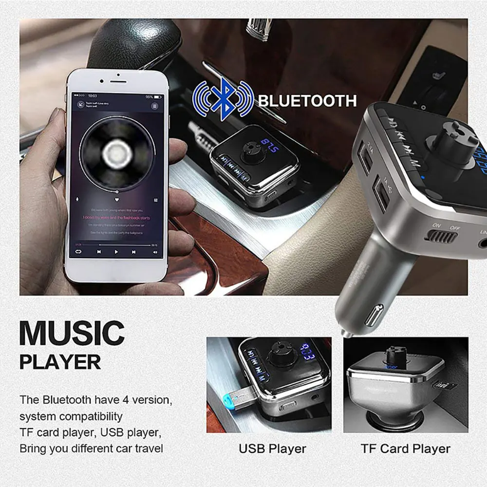 Mp3-плеер автомобильный fm-передатчик Универсальный Автомобильный MP3 беспроводной радио адаптер Bluetooth приемник S-05 3.1A автомобильное зарядное устройство