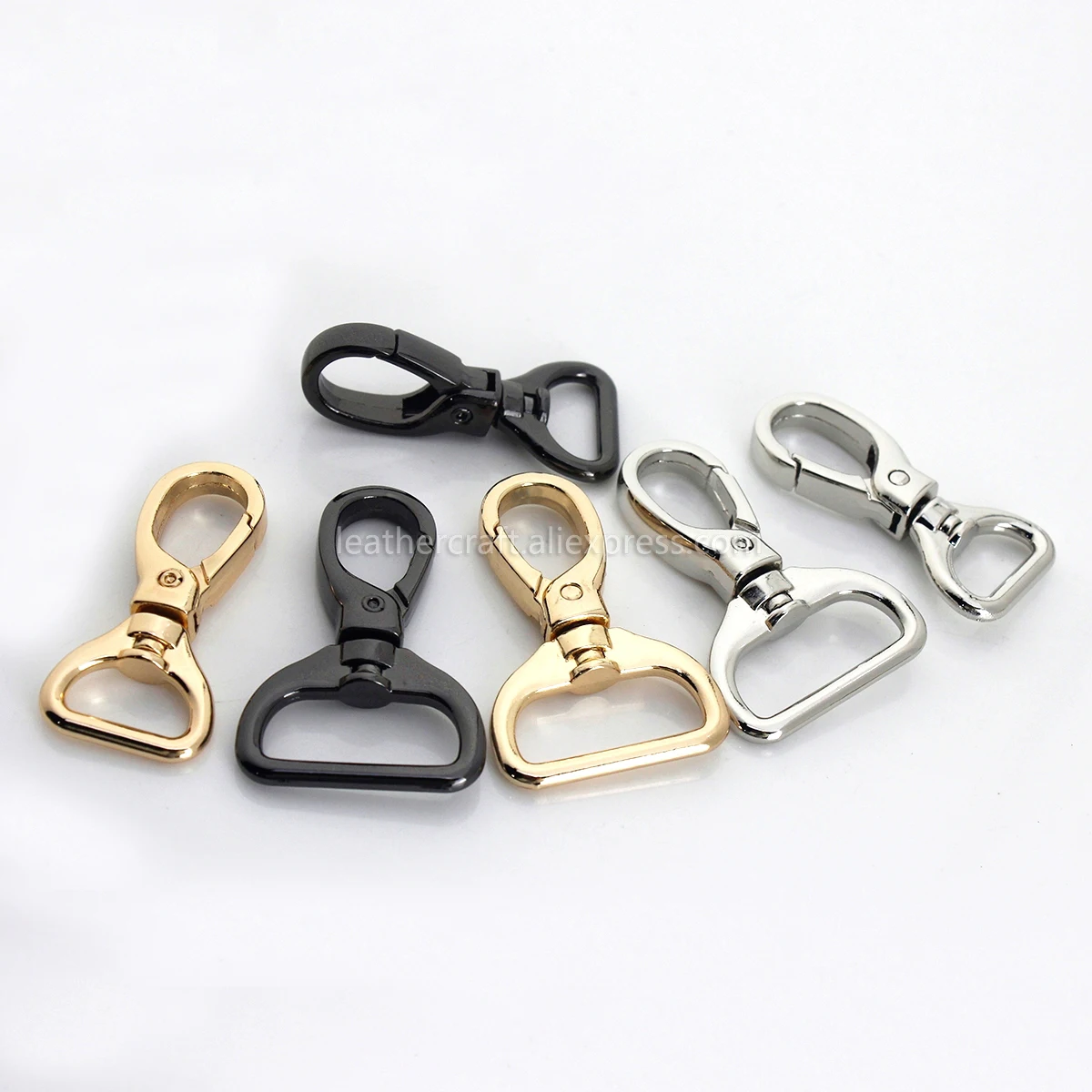 Metal 4 Sizes Snap Hook Trigger Lobster Clasps Clips Flat Bottom Spring Gate Leather Craft Pet Leash Bag Strap Belt Webbing 1pcs