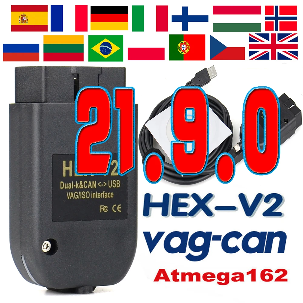 2022 Newest VAG Scanner V21.9 Tool KKL COM Cable OBD2 Diagnostic Multi-Language HEX V2 VAGCOM | Автомобили и мотоциклы