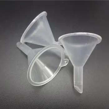 

Free Shipping 100pcs/lot Small Funnel Cosmetics Perfume Liquid Packing Tools Plastic Mini Parfum Package Funnel DIY Tool