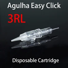 Иглы легко щелкать иглы 3RL одноразовые картриджи игла для бровей картридж Перманентная Татуировка Макияж Бровей Губ Круглый лайнер