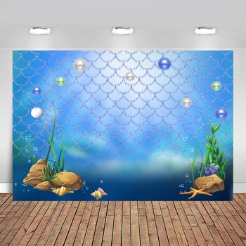 

Photography Backdrop Mermaid Scales Glare Birthday Banner Photo Studio Booth Background Newborn Baby Shower Photocall