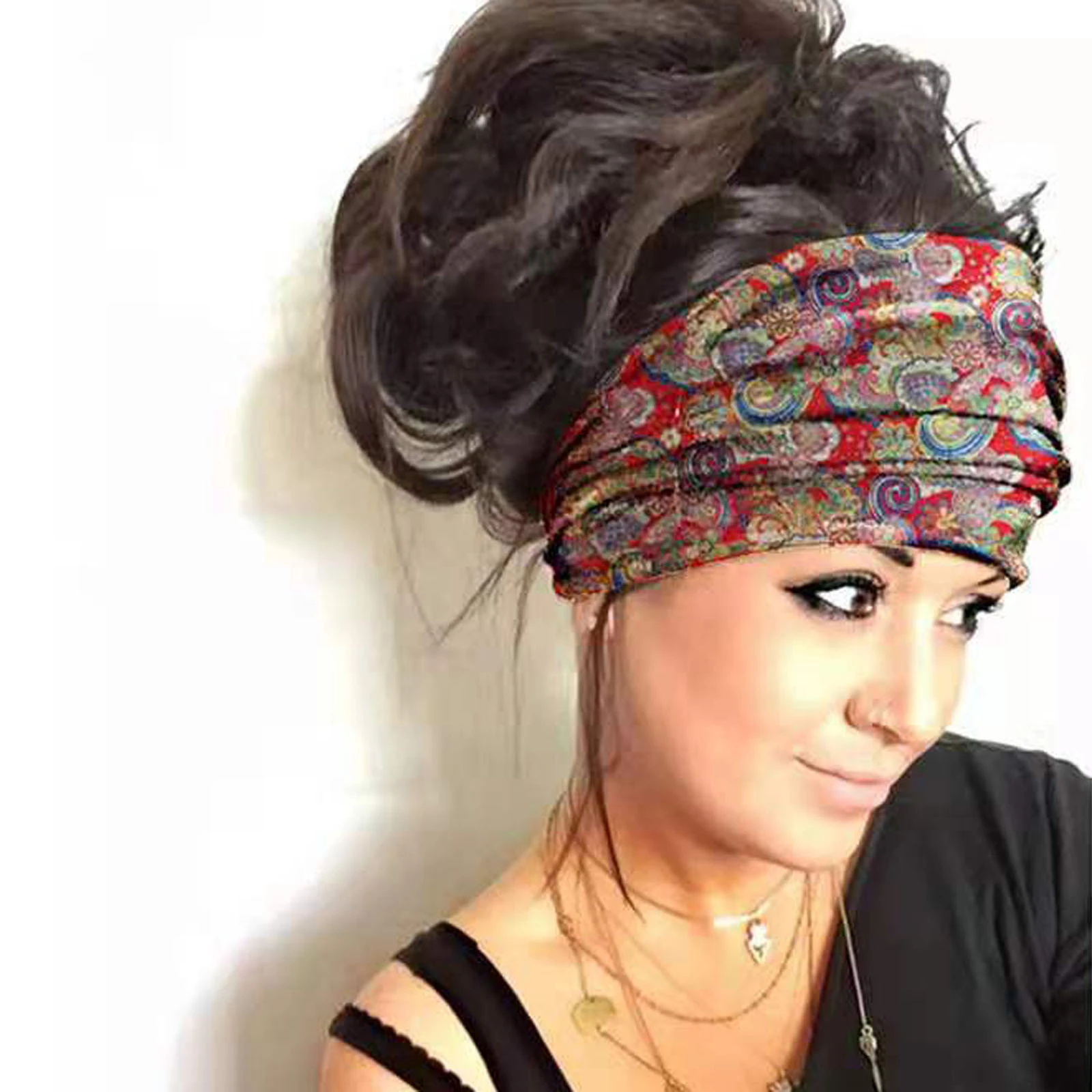 女性用ラージバンダナ ボヘミアンスタイル エスニックヘアスタイル クロスバンダナ ヘアアクセサリー ヘッドギア レディースヘアアクセサリー Aliexpress