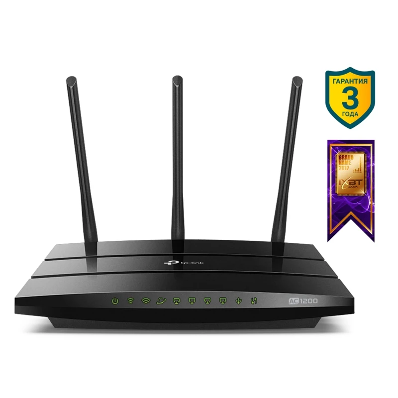 Роутер беспроводной TP Link Archer C1200 AC1200 10/100/1000BASE TX/4G ready черный|Беспроводные роутеры| |
