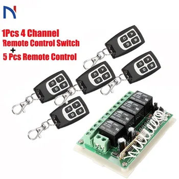 Wireless Remote Control RF Switch 433mhz DC 12V 4CH 4 Channel Wireless Remote Control Switch Relay Receiver Module Transmitter hot dc24v 4ch rf wireless remote control switch system 4receiver
