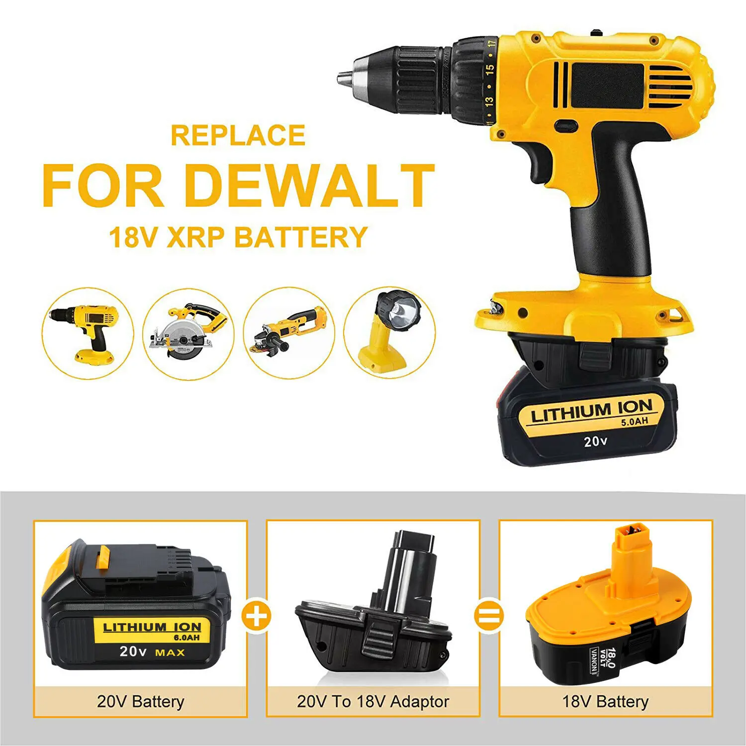 

Battery Adapter For Dewalt DCA1820 Battery Converter For Dewalt 20V Lithium Battery Convert To 18V Dewalt Lithium Battery Tools