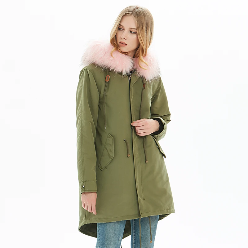 Best Price 2019 new winter brand luxury fur coat detachable turtleneck sweater windproof simple and comfortable cuffs Fashion Winter Coats