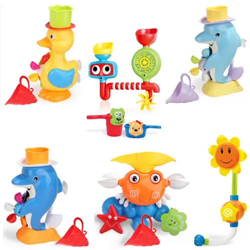 Children Baby Bath Toy Sunflower Shower Water Spouting Infant Boys And Girls Play with Water Play Water Rotary Table Toy