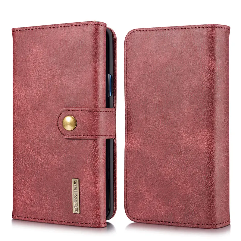 Для samsung Note10 Plus, кожаный чехол-книжка, кошелек, Многофункциональный магнитный чехол для телефона, для Galaxy S7 Edge, S8, S9, S10 Plus, E Note 8, 9 - Цвет: Красный