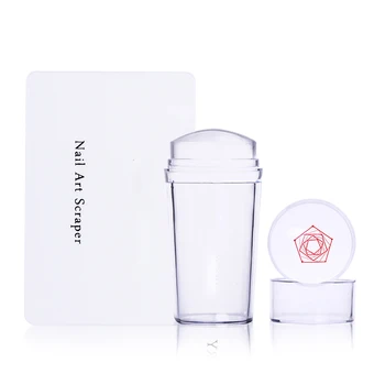 

NICOLE DIARY Nail Art Templates Clear Jelly Silicone Nail Stamping Plate Scraper with Cap Transparent Nail Stamper Nail Art