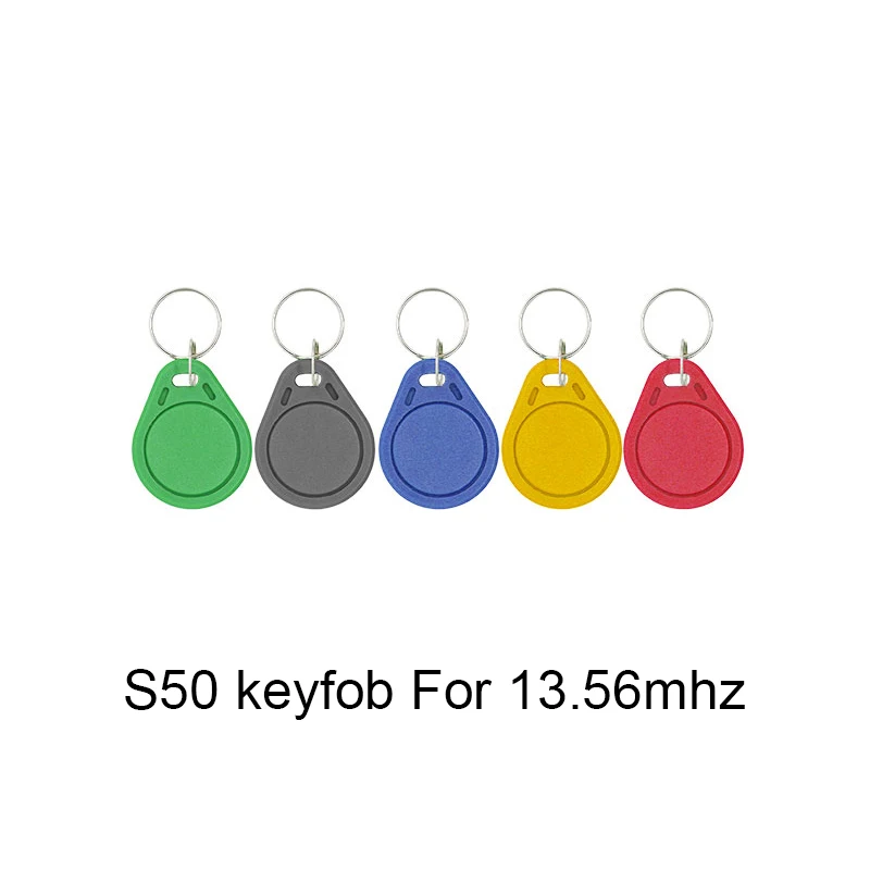 

100pcs 13.56MHz Finder Badge Card Token Attendance Management Keychain ABS Waterproof IC M1 S50 Keyfobs Tags RFID Key
