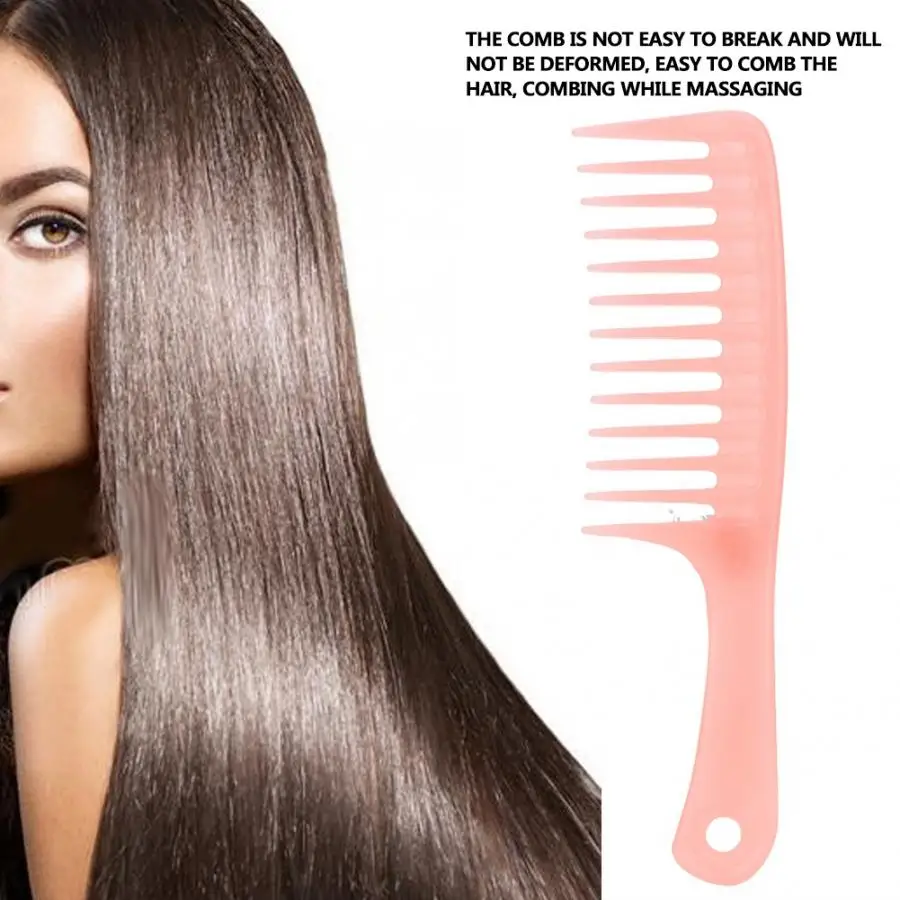 Beard Comb Single Row Tooth Hair Massage Comb with Handle Beauty Tools for Dry Wet Curly Hairbrush