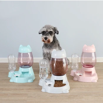 

528ml Water Bottle 2.2L Pet Dog Cat Automatic Feeder Bowl for Dogs Drinking Water Kitten Bowls Slow Food Feeding Container