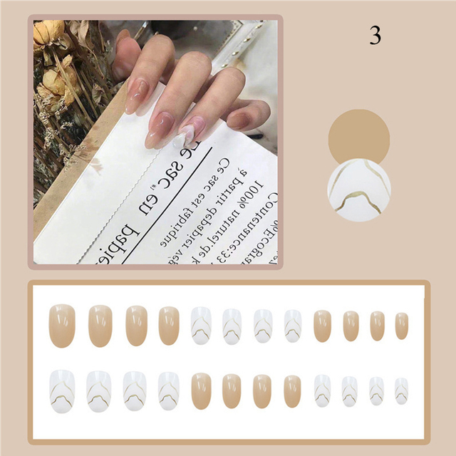 Nails Art Nail Tips Press on False with Designs Set Full Cover Artificial Short Packaging Kiss Display Clear Tipsy Stick