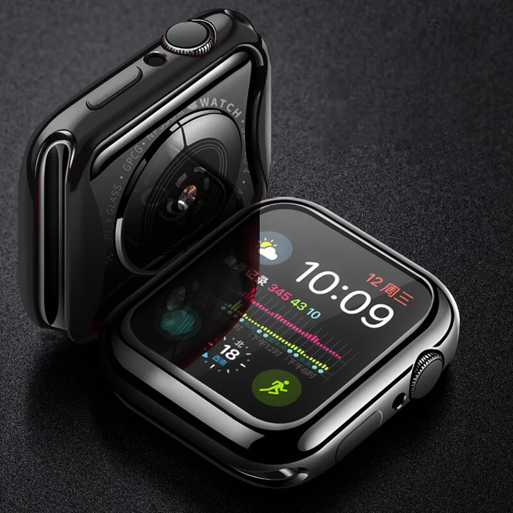 Transparent Cover for Apple Watch case 44MM 40MM 38MM 42MM Full Clear TPU Screen Protector iWatch series SE 3 6 5 4 7 45mm 41mm | Наручные