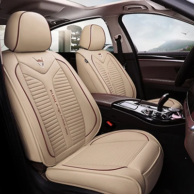 Высокое качество кожаный чехол автокресла для peugeot 308 sw 206 307 sw 407 207 208 406 301 2008 3008 508 sw всех моделей автомобилей авто аксессуары - Название цвета: beige